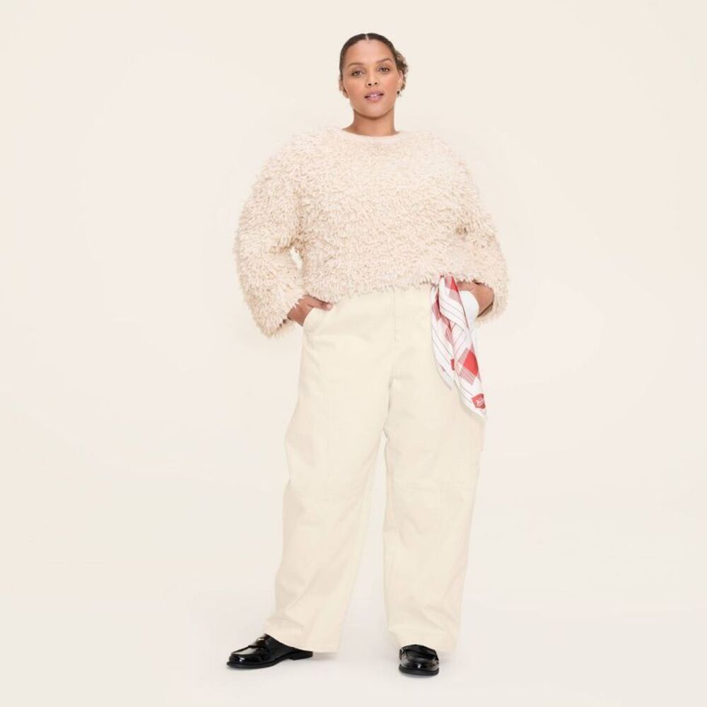 Women's Loopy Yarn Crewneck Pullover Sweater - Woolrich Cream XXL